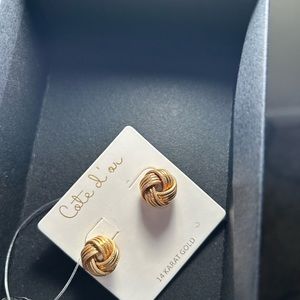 Love knot real 14kt gold earrings large size ALL OFFERS CONSIDERED